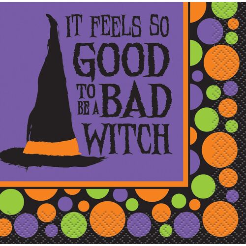 Bad Witch Purple Beverage Napkin