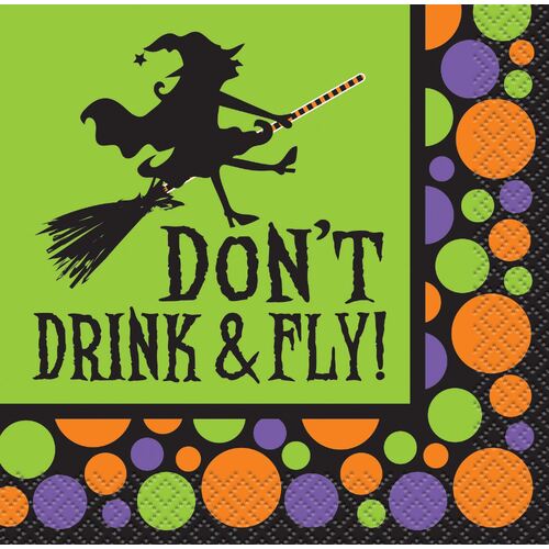 Don't Drink & fly Beverage Green Napkin