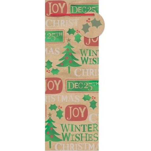Christmas Contemporary Sayings Bottle Bags & Gift Tags Foil Hot Stamped