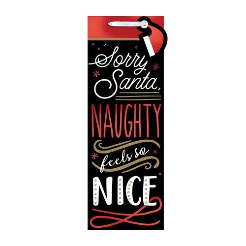 Sorry Santa Naughty Feels So Nice Bottle Bags & Gift Tags Foil Hot Stamped