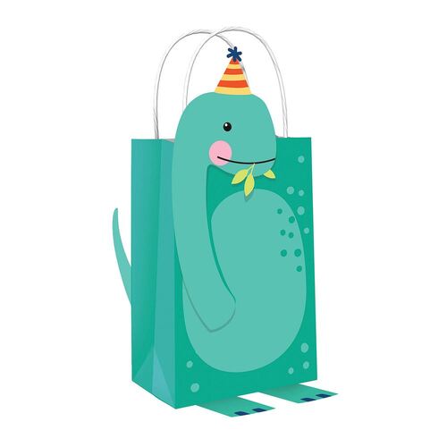 Dino-Mite Party Dinosaur Create Your Own Paper Kraft Bags 8 Pack