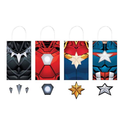 Marvel Avengers Powers Unite Create Your Own Paper Kraft Bags 8 Pack