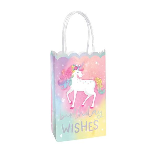 Enchanted Unicorn Paper Kraft Bags Hot-Stamped 10 Pack