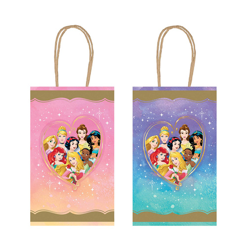 Disney Princess Once Upon A Time Kraft Paper Bags Hot Stamped 8 Pack