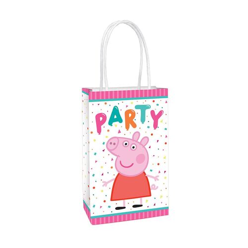 Peppa Pig Confetti Party Paper Kraft Bags 8 Pack