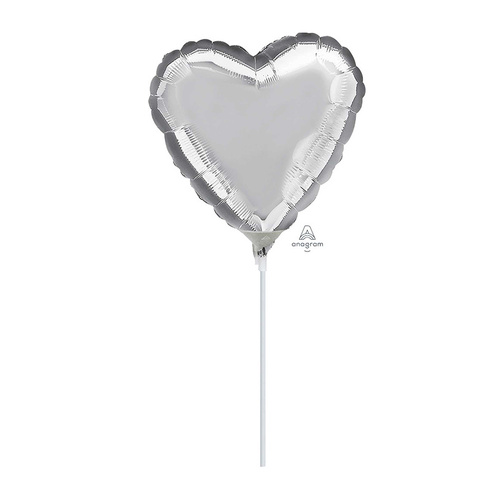 22cm Heart Silver Foil Balloon