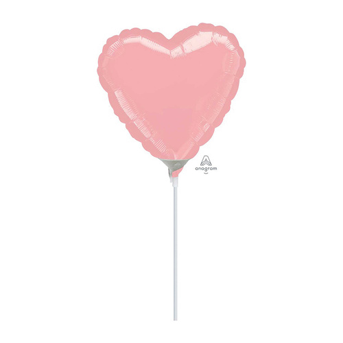22cm Heart Pastel Pink Foil Balloon