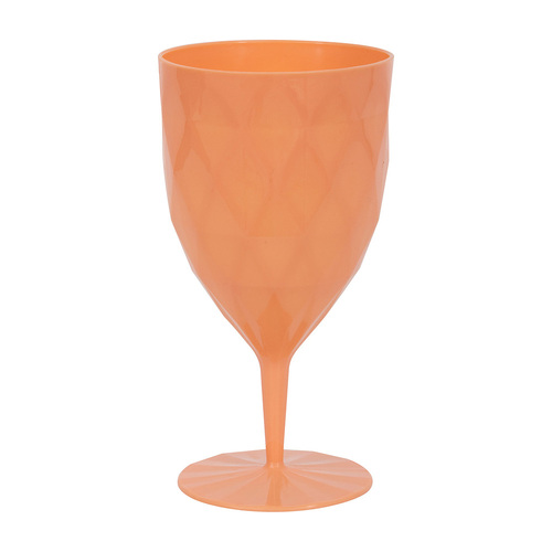 Coral Quilted Reusable Plastic Wine Glass 355ml