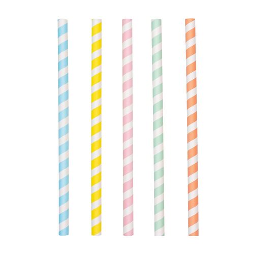 Pastel Paper Milkshake Straws 10 Pack