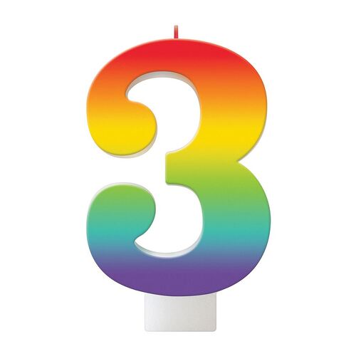 Birthday Celebration Rainbow Candle Number #3