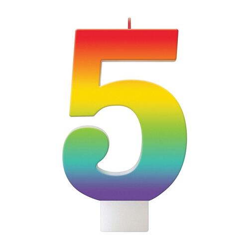 Birthday Celebration Rainbow Candle Number #5
