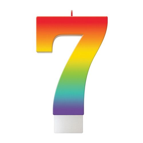 Birthday Celebration Rainbow Candle Number #7