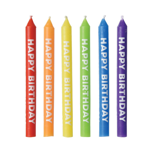 Happy Birthday Rainbow Candles 12 Pack