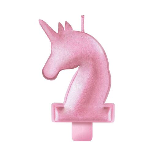 Enchanted Unicorn Metallic Birthday Candle