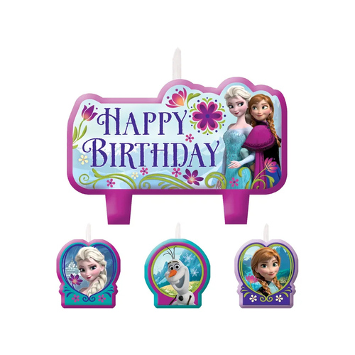  Frozen Candles Happy Birthday Mini Moulded 4 Pack