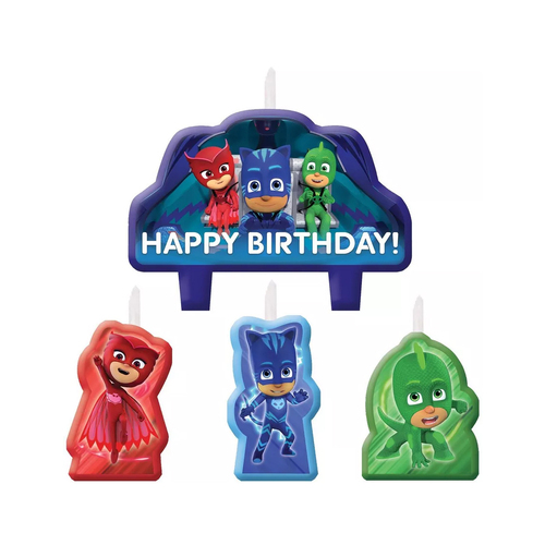 Pj Masks Happy Birthday Candle Set 4 Pack