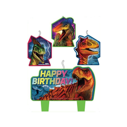 Jurassic World Happy Birthday Candle Set  4 Pack