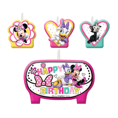 Minnie Mouse Happy Helpers Candle Set Happy Birthday 4 Pack