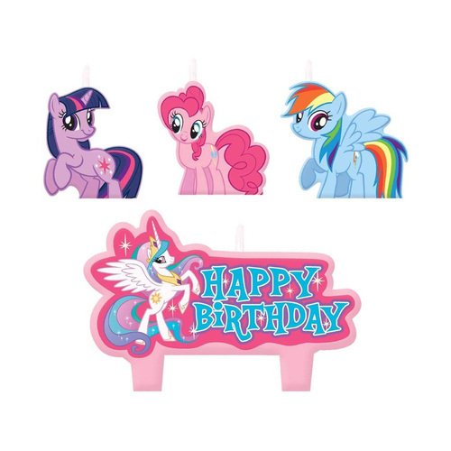 My Little Pony Candles Set Happy Birthday Mini Moulded 4 Pack