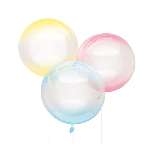 Clear Sphere Assorted Colour Balloons 45.7cm 3 Pack