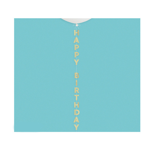 Gold Foil "Happy Birthday" Balloon Tail 1.21m