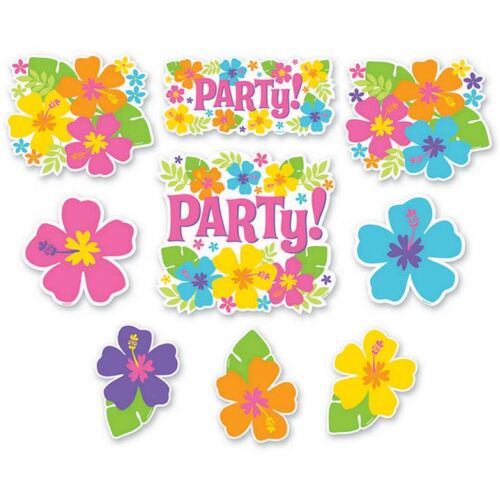 Hibiscus Value Pack Printed Cutouts - Paper 12 Pack