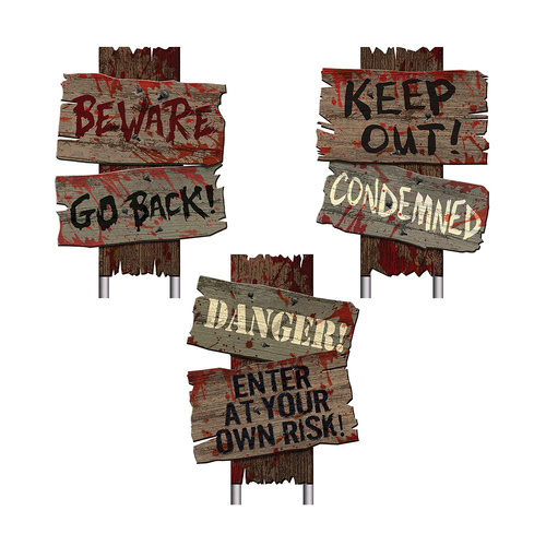 Cemetery Sidewalk Signs 3 Pack