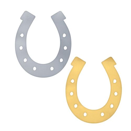 Derby Day Horseshoe Gold & Silver Foil Cutouts 8 Pack