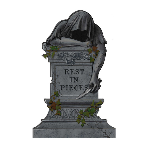 Rest in Pieces Tombstone Styrofoam Decoration