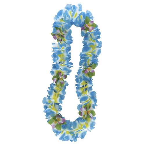 Luau Fancy Orchid Lei 106cm Blue And Yellow