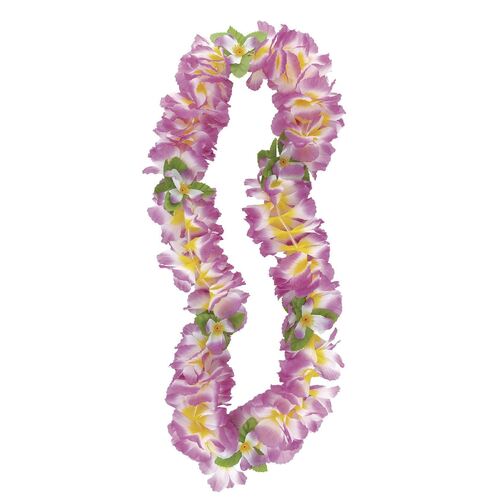 Luau Fancy Orchid Lei 106cm Purple And Yellow