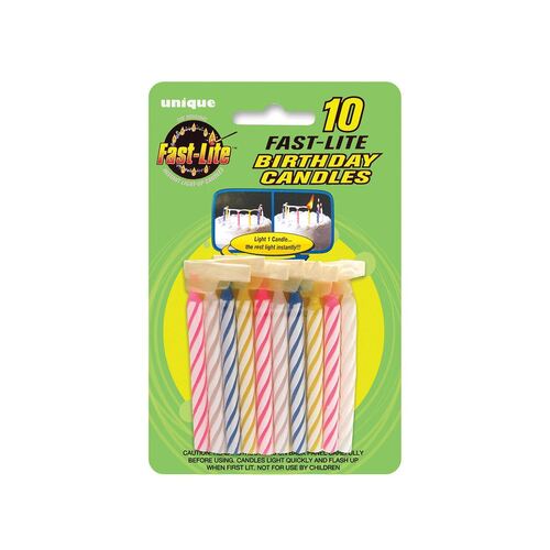 10 Fast-Lite Candles - Assorted