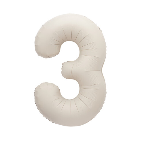 Matte Nude "3" Number Foil Balloon 86cm