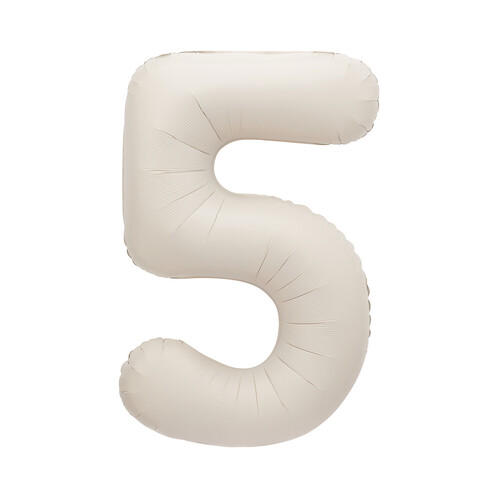 Matte Nude "5" Number Foil Balloon 86cm