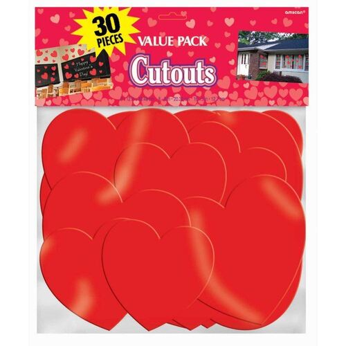 Heart Cutouts Assorted Sizes Cardboard Value Pack 