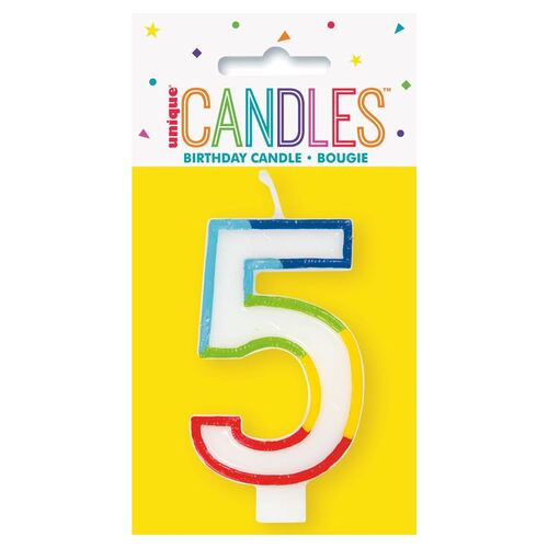 Rainbow Number Candle - 5