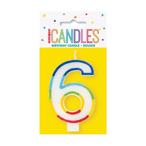 Rainbow Number Candle - 6
