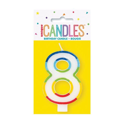 Rainbow Number Candle - 8