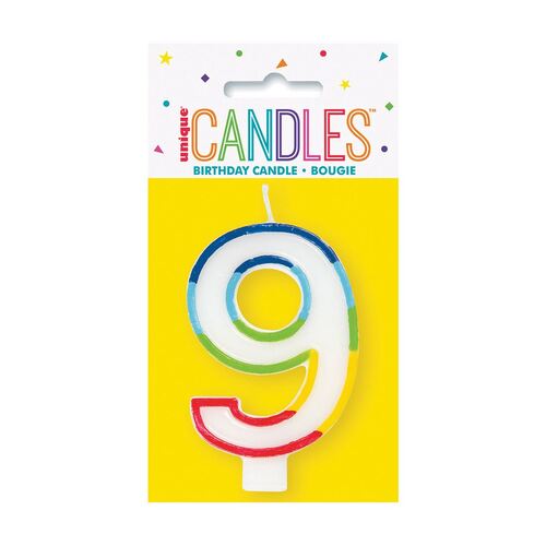 Rainbow Number Candle - 9