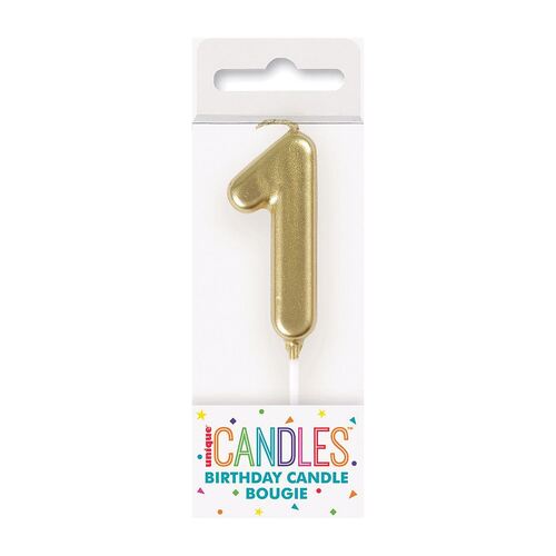 Mini Gold Number Candle - 1