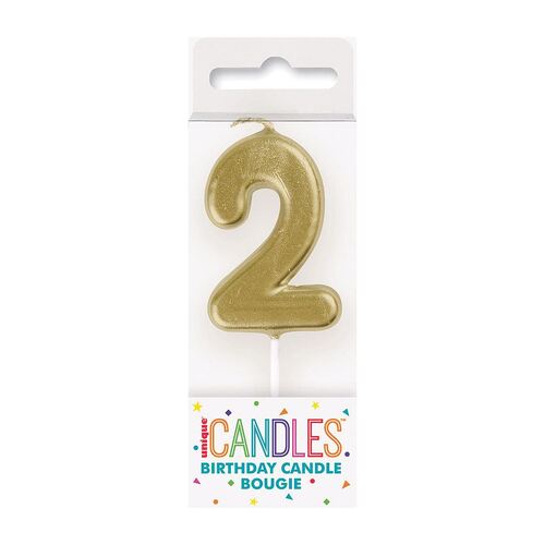 Mini Gold Number Candle - 2
