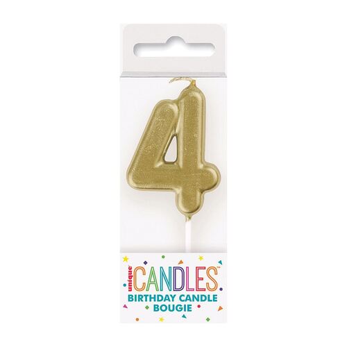 Mini Gold Number Candle - 4
