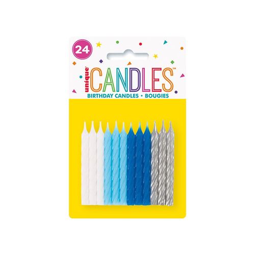 Sprial Candles Assorted 24 Pack