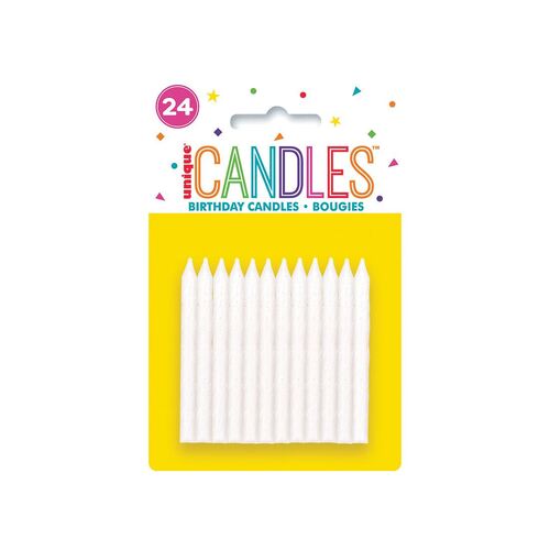 24 Iridescent Glitter Spiral Candles