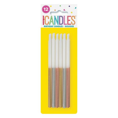 Metallic Dipped Candles 5 Pack