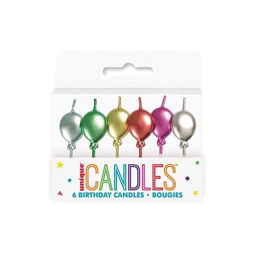 Metallic Balloon Candles 6 Pack