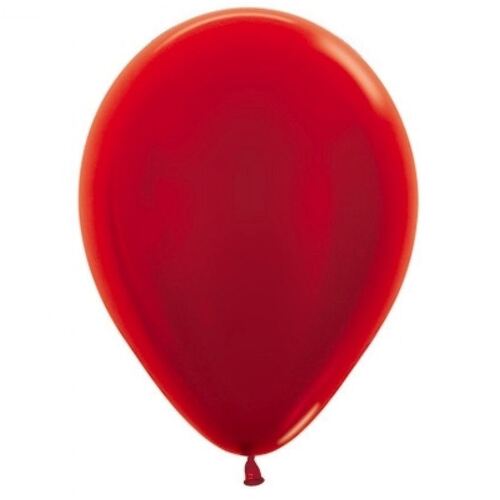 12cm Metallic Red Latex Balloons  50 Pack