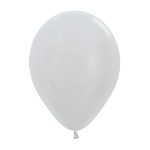 30cm Sempertex Satin Pearl Silver Latex Balloons 50 Pack
