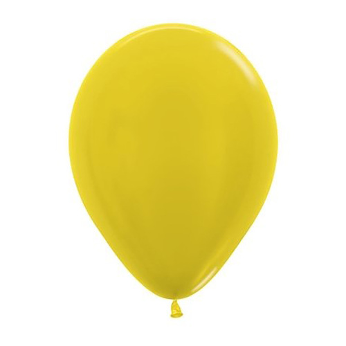30cm Sempertex Metallic Yellow Latex Balloons 50 Pack