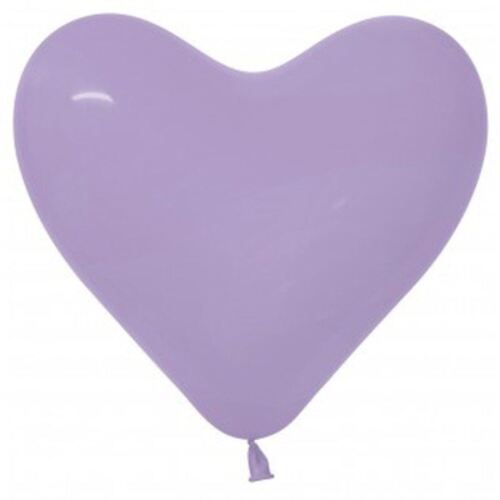 15cm Hearts Fashion Lilac Latex Balloons 50 Pack